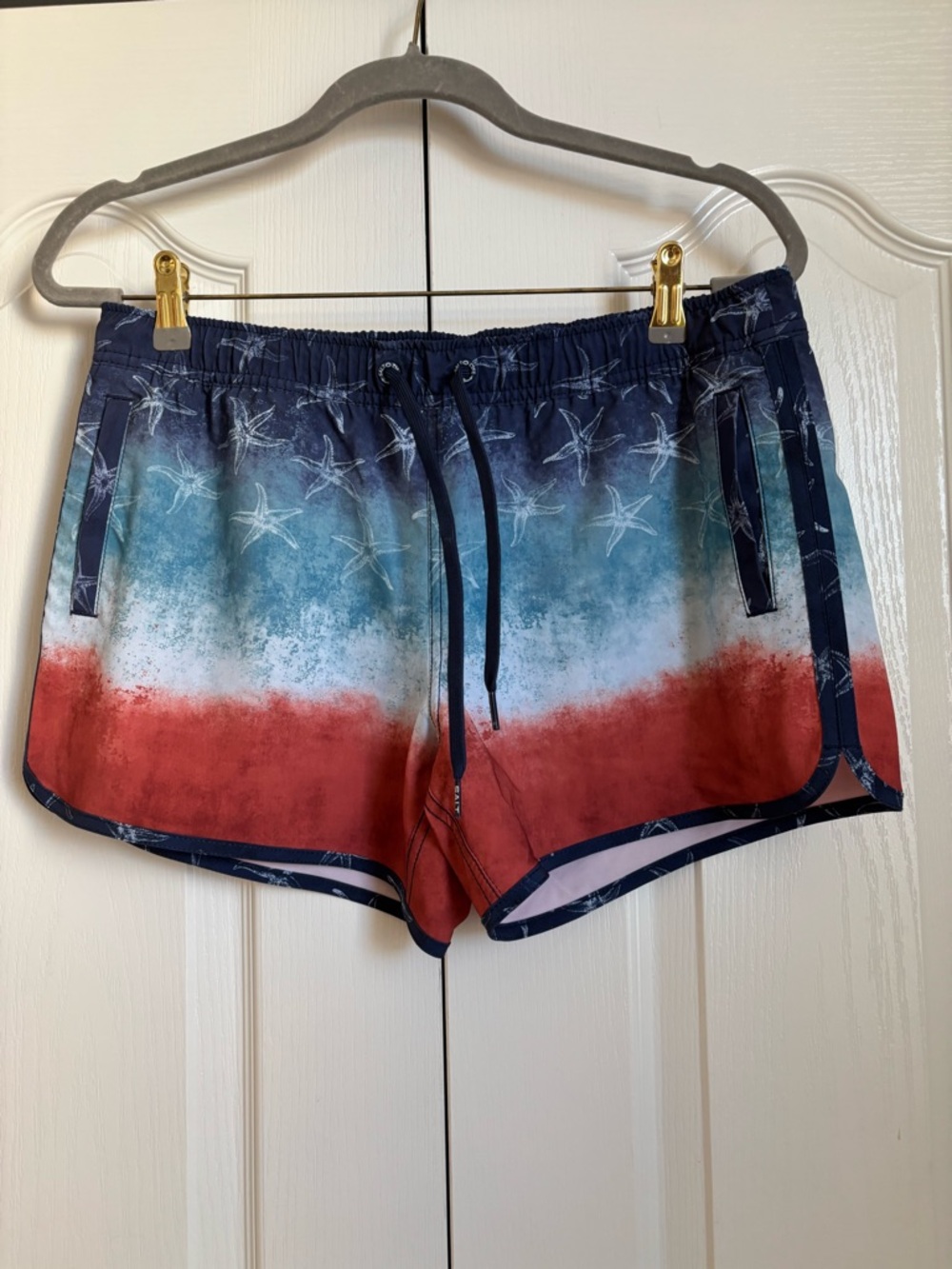Salt Life Women's Red, White and Blue Star Dip-Dye Athletic Shorts